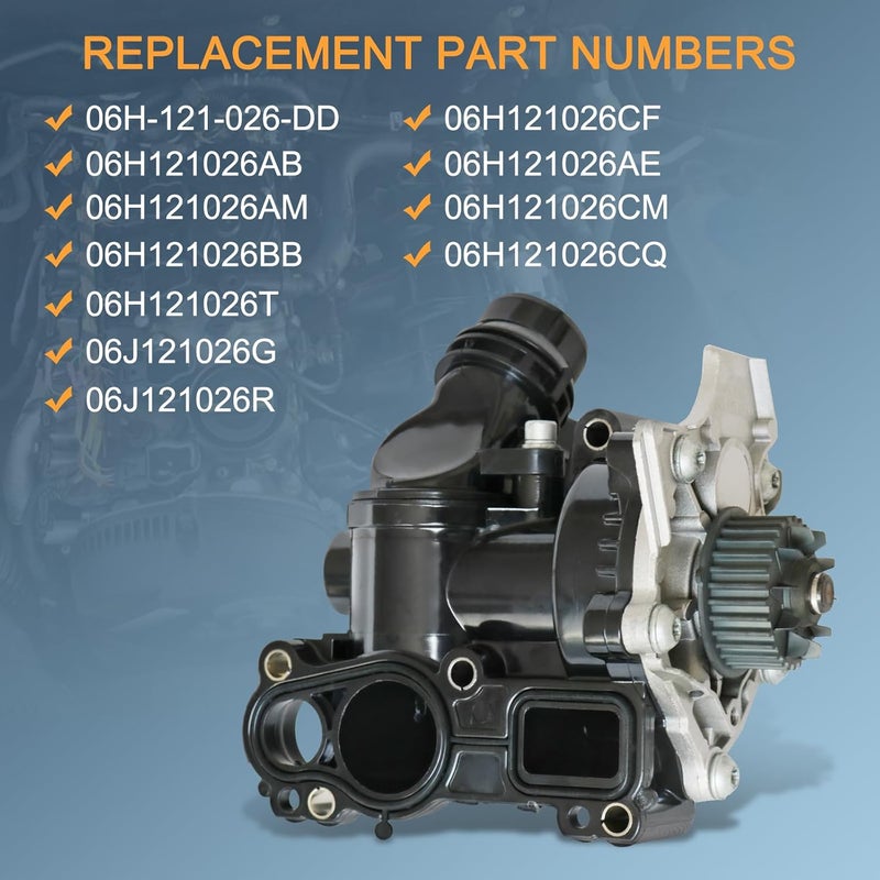 RALBDX Electric Engine Water Pump Thermostat Housing Assembly Compatible with Audi A3 A4 A5 A6 Q3 Q5 TT Allroad VW Passat Jetta Golf GTI CC Beetle Replaces 06H121026DD 06H121026CQ 06H121026AB - Image 3